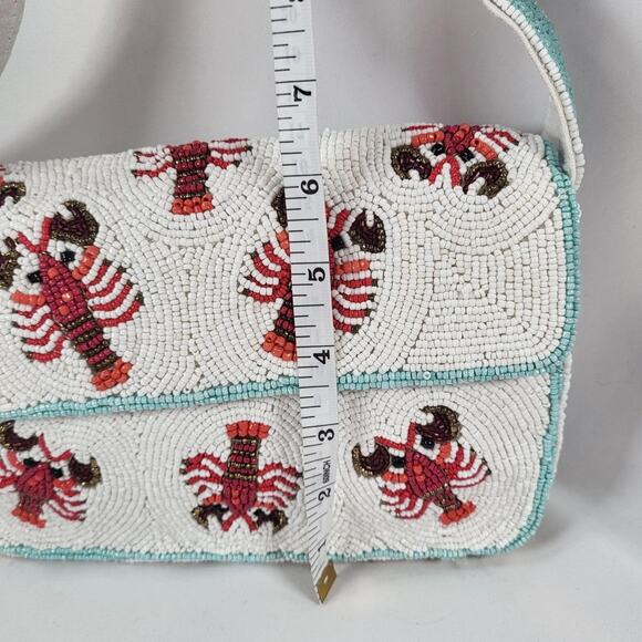 Sol And Mer Beaded Viral Lobster Bag Womens Coastal Purse Handbag Shoulder NEW - Picture 8 of 10